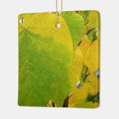 Gelbe und grüne Redbud-Blätter Keramikornament (Links)