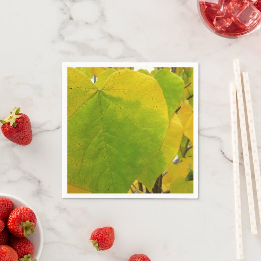 Gelbe und grüne Redbud-Blätter Serviette (Beispiel)