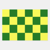 Gelbe und grüne Schachbretter Geschenkpapier Set (Vorderseite)