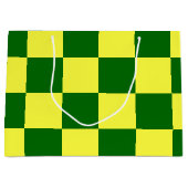 Gelbe und grüne Schachbretter Große Geschenktüte (Vorderseite)