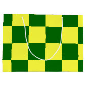 Gelbe und grüne Schachbretter Große Geschenktüte (Rückseite)