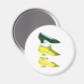 Gelbe und grüne Schuhe Magnet (Vorderseite/Rückseite)