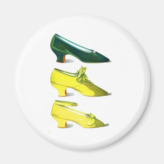 Gelbe und grüne Schuhe Magnet (Vorne)