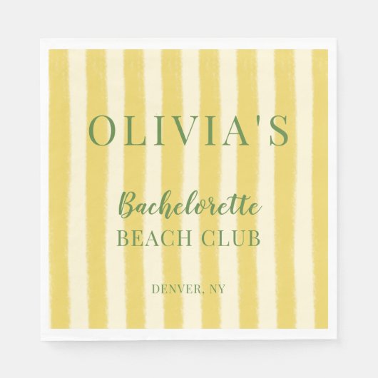 Gelbe und grüne Sommerbachelorette Serviette (Vorderseite)