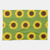 Gelbe und grüne Sonnenblumen Sommermuster Geschirrtuch (Horizontal)