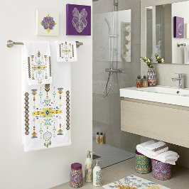 Gelbe und grüne Stammesgestaltung Badhandtuch Set