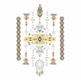 Gelbe und grüne Stammesgestaltung Fotoskulptur Magnet