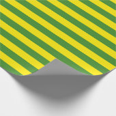 Gelbe und grüne Streifen Geschenkpapier (Ecke)