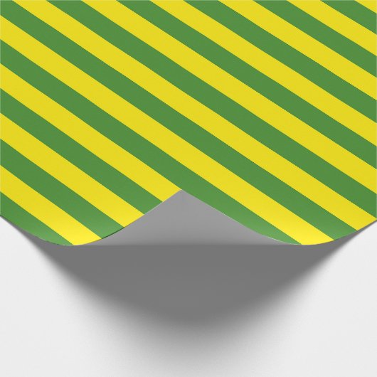 Gelbe und grüne Streifen Geschenkpapier (Ecke)