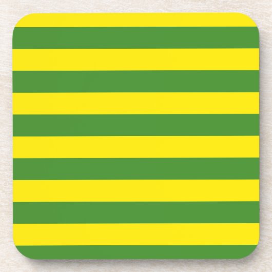 Gelbe und grüne Streifen Getränkeuntersetzer (Vorderseite)