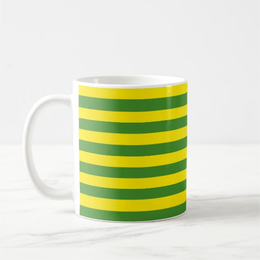 Gelbe und grüne Streifen Kaffeetasse (Links)