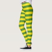 Gelbe und grüne Streifen Leggings (Links)