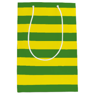 Gelbe und grüne Streifen Mittlere Geschenktüte