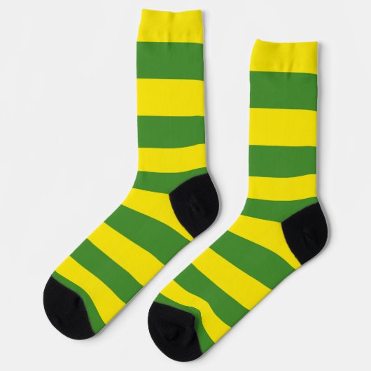 Gelbe und grüne Streifen Socken (Linkes Detail)