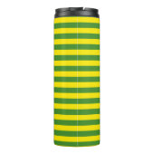 Gelbe und grüne Streifen Thermosbecher (Rückseite)