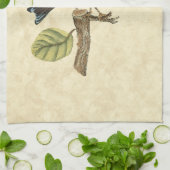 Gelbe und grüne Vögel auf einem kleinen Zweig Handtuch (Gefaltet)