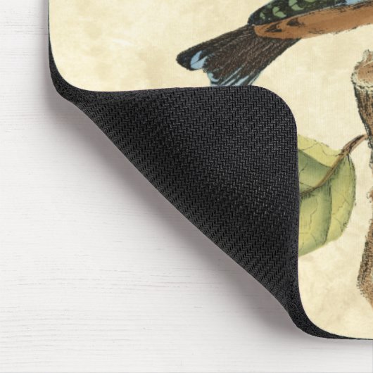 Gelbe und grüne Vögel auf einem kleinen Zweig Mousepad (Ecke)