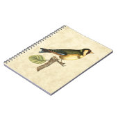 Gelbe und grüne Vögel auf einem kleinen Zweig Notizblock (Linke Seite)