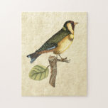 Gelbe und grüne Vögel auf einem kleinen Zweig Puzzle<br><div class="desc">Dieser graviert inspirierte Druck zeigt scharfe,  lebendige Bilder mit hoher Farbgenauigkeit. Der neutrale Hintergrund hebt die Farben des Vogels hervor. Passen Sie Ihr liebstes Zazzle-Produkt mit diesem schönen Bild an.</div>