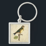 Gelbe und grüne Vögel auf einem kleinen Zweig Schlüsselanhänger<br><div class="desc">Dieser graviert inspirierte Druck zeigt scharfe,  lebendige Bilder mit hoher Farbgenauigkeit. Der neutrale Hintergrund hebt die Farben des Vogels hervor. Passen Sie Ihr liebstes Zazzle-Produkt mit diesem schönen Bild an.</div>