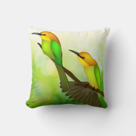 Gelbe und grüne Vögel Kissen