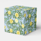 Gelbe und hellblaue Rose Vintage Frühjahrssonne Geschenkschachtel (Rückseite)