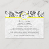 Gelbe und karkochgraue Damaskus-Hochzeitungs-Info- Begleitkarte (Rückseite)