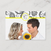 Gelbe und karkochgraue Damaskus-Hochzeitungs-Info- Begleitkarte (Rückseite)