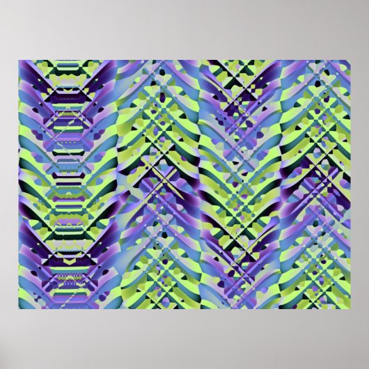 Gelbe und Lila Abstrakte Textur Poster (Vorne)