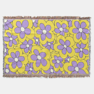 Gelbe und Lila Blume Decke