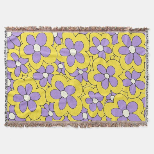 Gelbe und Lila Blume Decke (Vorderseite)