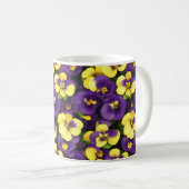 Gelbe und Lila Blume Kaffeetasse (VorderseiteRechts)