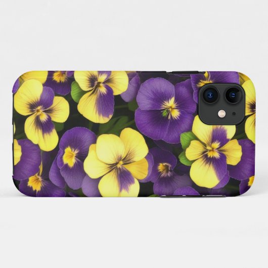 Gelbe und Lila Blume Pansy Case-Mate iPhone Hülle (Rückseite (Horizontal))
