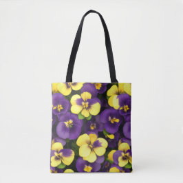 Gelbe und Lila Blume Tasche