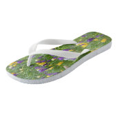 Gelbe und Lila Crocuses Erwachsene Flip Flops Badesandalen (Schrägansicht)