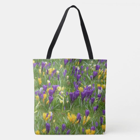 Gelbe und Lila Crocuses Totasche Tasche (Vorderseite)
