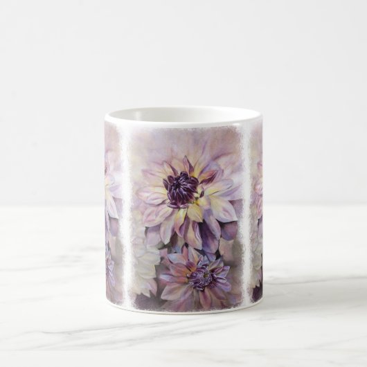 GELBE UND LILA DAHLIAS CLASSIC-TASSE KAFFEETASSE (Mittel)
