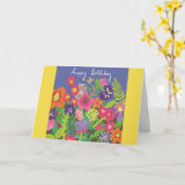 Gelbe und Lila Geburtskarte Karte (Gelbe Blume)