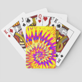Gelbe und Lila Gefärbte Krawatte Spielkarten