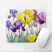 Gelbe und lila Iris Mousepad (Mit Mouse)