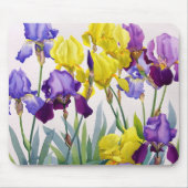 Gelbe und lila Iris Mousepad (Vorne)