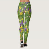 Gelbe und lila Krokusse Leggings (Rückseite)