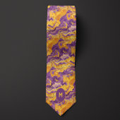 Gelbe und Lila marmorierte Monogramm Krawatte