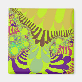 Gelbe und Lila Mod Magnet