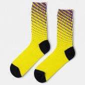 Gelbe und Lila Muster-Socken Socken (Linkes Detail)