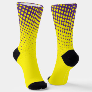 Gelbe und Lila Muster-Socken Socken