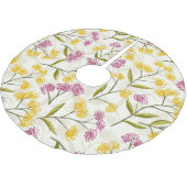 Gelbe und lila Rose Polyester Weihnachtsbaumdecke (Schrägansicht)