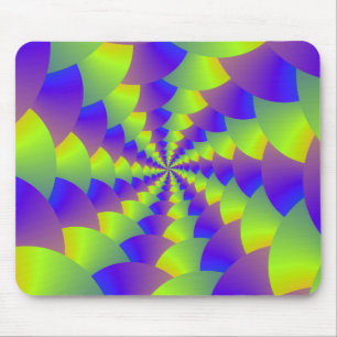 Gelbe und Lila Spiralmousepad Mousepad
