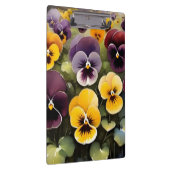 Gelbe und lila Stiefmütterchen Aquarellmalerei Klemmbrett (Rechts)