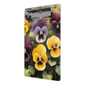 Gelbe und lila Stiefmütterchen Aquarellmalerei Mini Klemmbrett (Gewinkelt2)